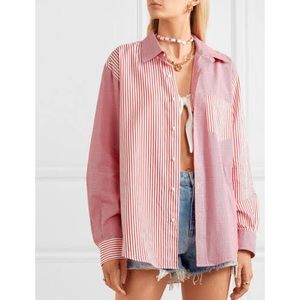 RE/DONE x Solid and Striped Oxford Button Down Tunic Shirt